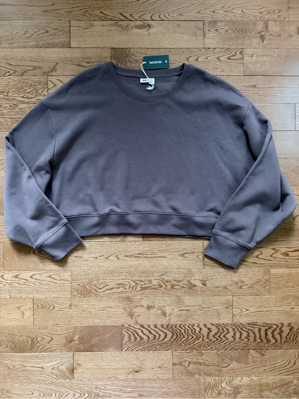 Tentree NWT XL TreeFleece oversized cropped crew